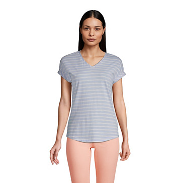 Shirt mit V-Ausschnitt aus Baumwolle/Modal für Damen in Petite-Größe image number 0