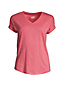 Women's Petite Short Sleeve Slub V Neck T-Shirt