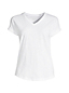 Shirt mit V-Ausschnitt aus Baumwolle/Modal für Damen in Petite-Größe