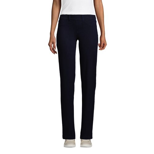 Starfish Knit Denim Mid Waist Straight Jeans für Damen | Lands' End