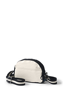 Kleine Canvas-Zippertasche mit Schulterriemen für Damen