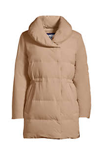 Women's Quilted Stretch Down Wrap Coat, Front