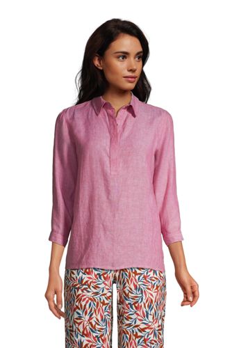Women's Three Quarter Sleeve Linen Popover Shirt