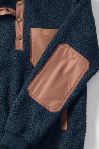 Bouclé-Fleecepullover mit Druckknopfleiste für Herren image number 6