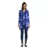 Women's Petite Fine Gauge Cotton Long Open Cardigan Sweater - Print, Front