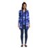 Women's Fine Gauge Cotton Long Open Cardigan Sweater - Print, Front