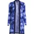 Women's Petite Fine Gauge Cotton Long Open Cardigan Sweater - Print, Front