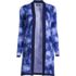 Women's Fine Gauge Cotton Long Open Cardigan Sweater - Print, Front
