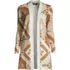 Women's Fine Gauge Cotton Long Open Cardigan Sweater - Print, Front