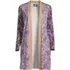 Women's Fine Gauge Cotton Long Open Cardigan Sweater - Print, Front