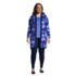 Women's Plus Size Fine Gauge Cotton Long Open Cardigan Sweater - Print, Front