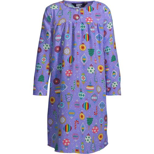 Gemustertes Flanell-Nachthemd für Mädchen