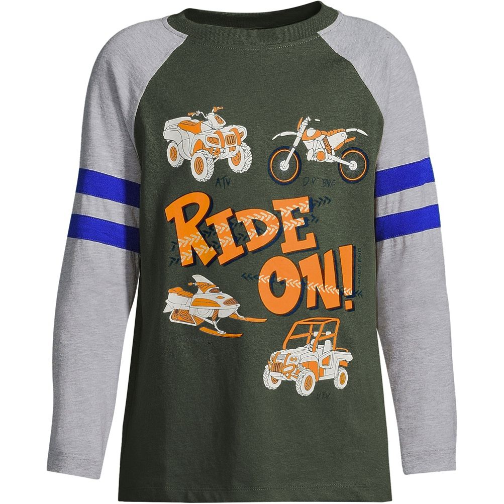 Boys Long Sleeve Raglan Graphic Tee | Lands' End