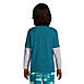 Boys Long Sleeve Double Layer Graphic Tee, Back