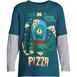Boys Long Sleeve Double Layer Graphic Tee, Front