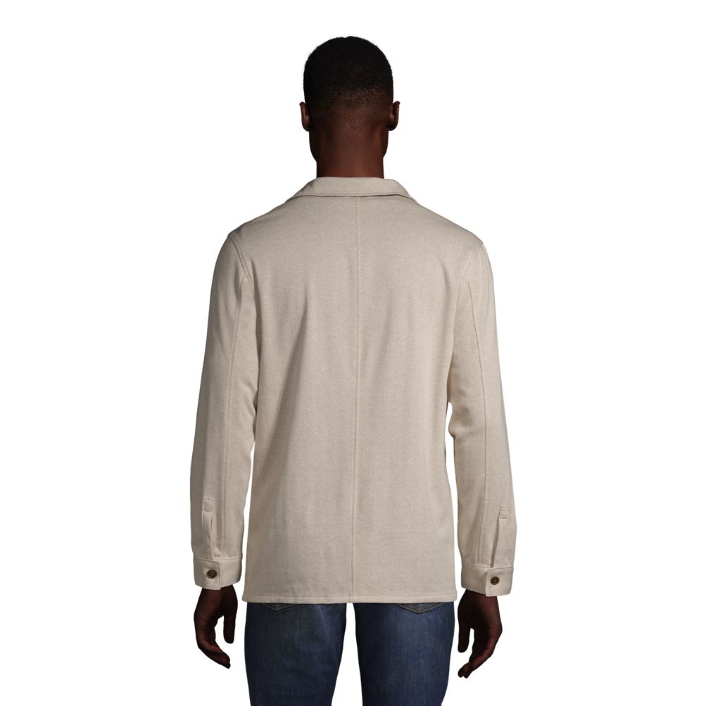 Men's Traditional Fit Textured Camp Collar Long Sleeve Shirt