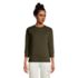 Women's 3/4 Sleeve Quilted Crew Neck Top, Front