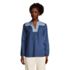 Women's Petite Cotton Poplin Peasant Shirt, Front