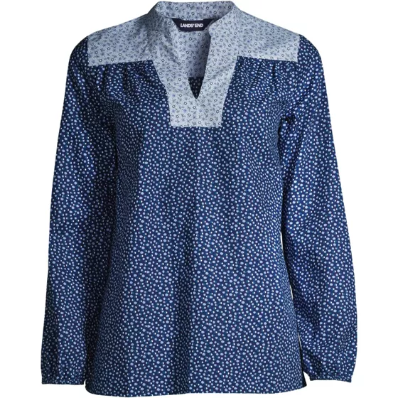 Women's Tall Cotton Poplin Peasant Shirt - primary
