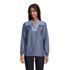 Women's Petite Chambray Mix Peasant Top, Front