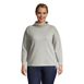 Women's Plus Size Long Sleeve Waffle Funnel Neck Top, Back