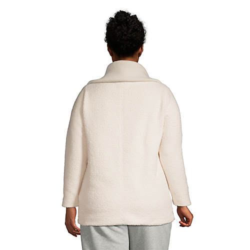 Women's Plus Size Cozy Boucle Fleece Pullover - Secondary