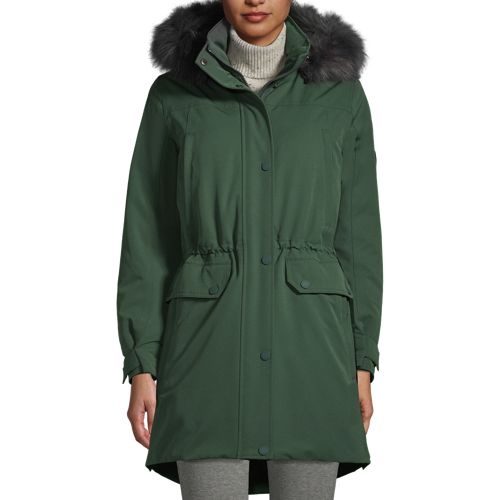 Expedition Down Parka, Women, Size: 16-18 Petite, Green, by Lands’ End