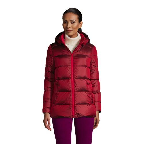 Women's Plus Hooded Wide Channel Down Puffer Jacket Lands' End