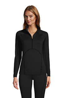 Women's Expedition Fleece Thermal Long Underwear Base Layer Quarter Zip Pullover Top, Front