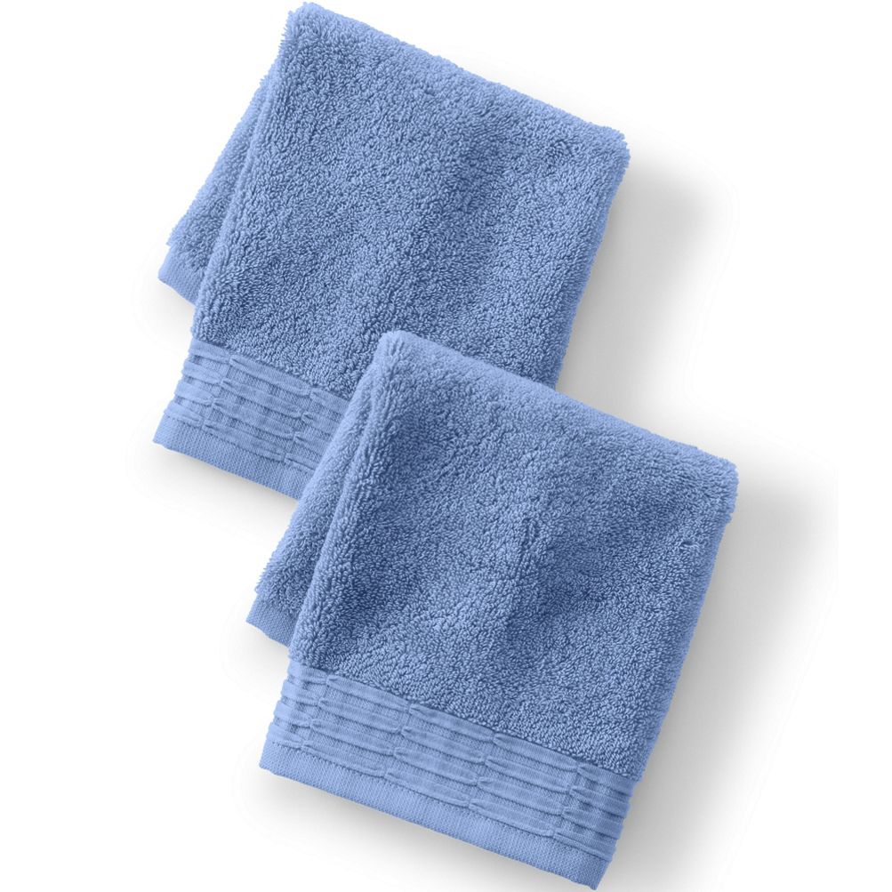 The Company Store Cotton Tencel Lyocell Sea Blue Solid Wash Cloth (Set of 2)