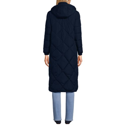 Women's FeatherFree Insulated Diamond Quilted Maxi Coat, Back