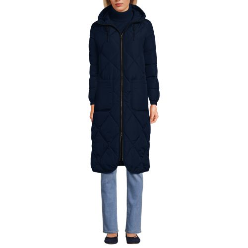 Women's FeatherFree Insulated Diamond Quilted Maxi Coat, Front