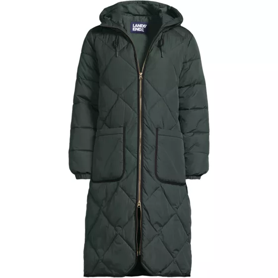 Women's Plus Size FeatherFree Insulated Diamond Quilted Maxi Coat - primary
