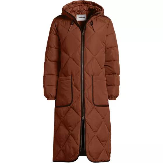 Women's Plus Size FeatherFree Insulated Diamond Quilted Maxi Coat - primary