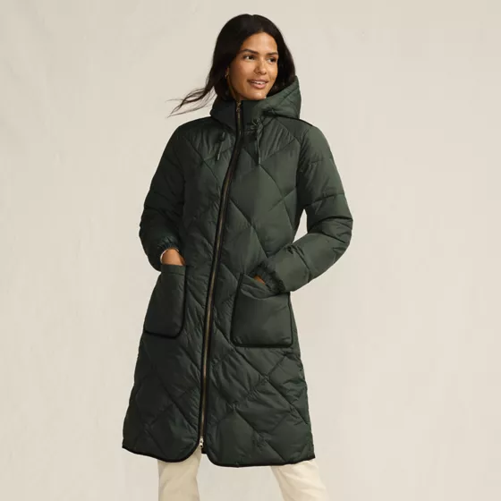 Women's FeatherFree Insulated Diamond Quilted Maxi Coat - primary
