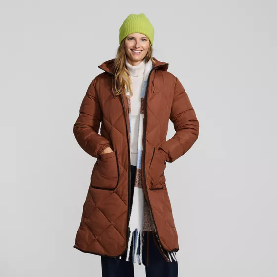 Women's FeatherFree Insulated Diamond Quilted Maxi Coat - primary