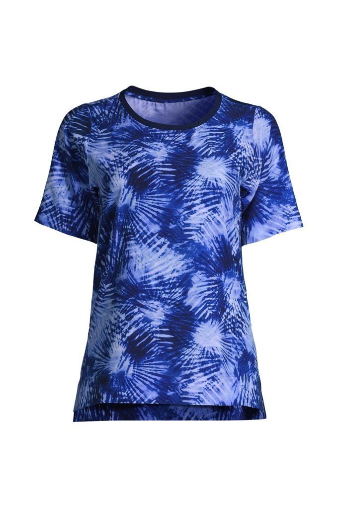 Lands' End Women's Tall Elbow Sleeve 365 Tunic Top In Blue