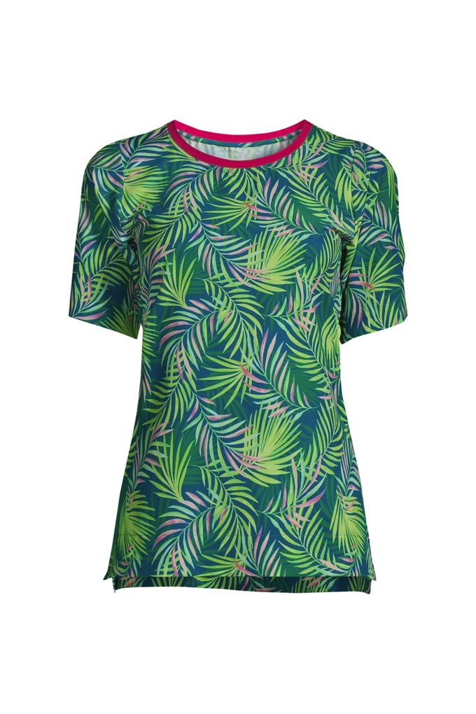 Lands' End Women's Tall Elbow Sleeve 365 Tunic Top In Blue