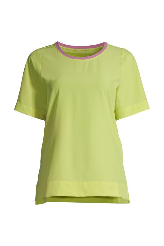 Lands' End Women's Petite Elbow Sleeve 365 Tunic Top In Green