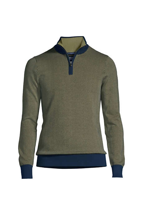 Men's Fine Gauge Supima Cotton Quarter Zip Sweater