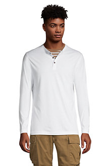Men's Pure Supima Cotton Jersey Long Sleeve Henley T-shirt