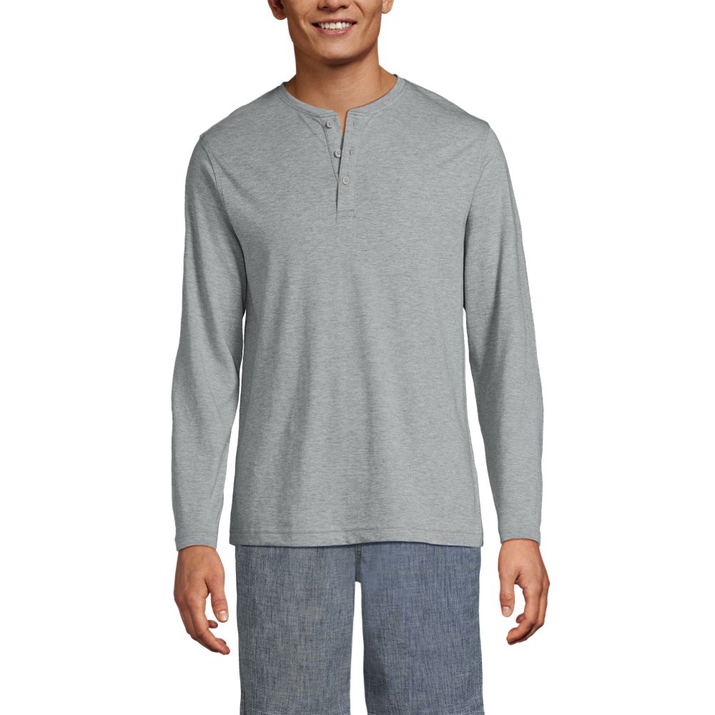 Men's Long Sleeve Cotton Supima Henley | Lands' End