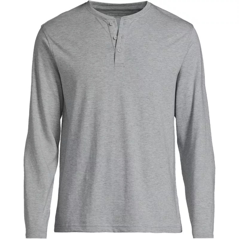 Men's Long Sleeve Cotton Supima Henley, Front