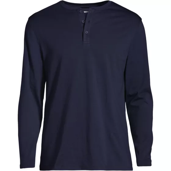 Men's Big Long Sleeve Cotton Supima Henley - primary