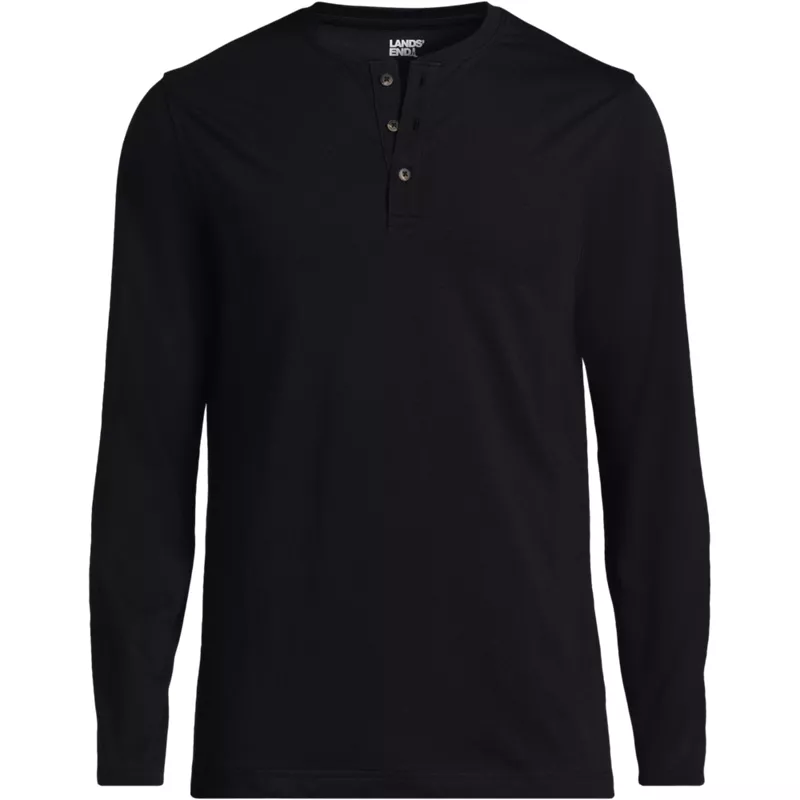 Men's Long Sleeve Cotton Supima Henley, Front
