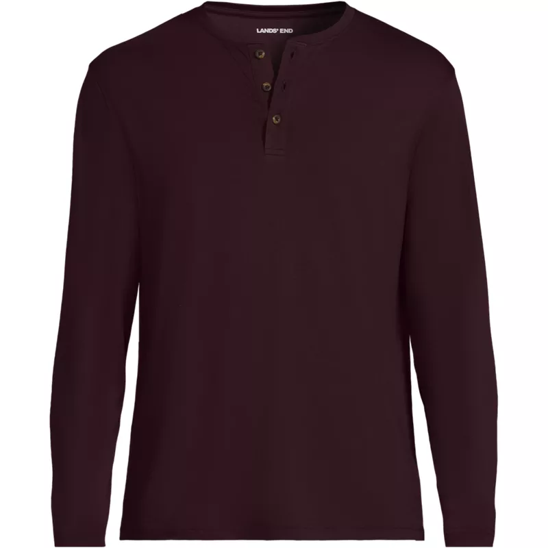 Men's Long Sleeve Cotton Supima Henley, Front