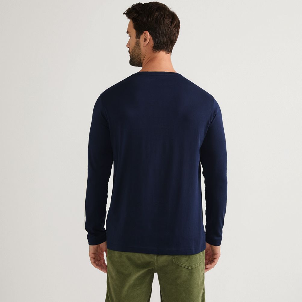Men's Long Sleeve Cotton Supima Henley | Lands' End
