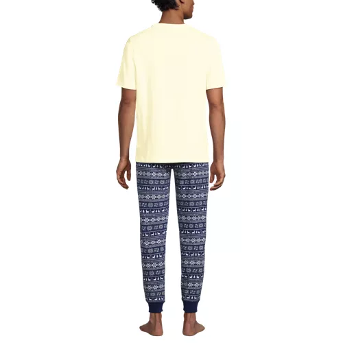 Men's Knit Jersey Pajama Sleep Set, Back