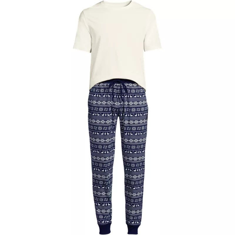Men's Knit Jersey Pajama Sleep Set, Front