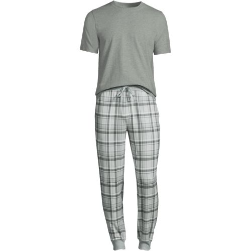 Men's Tall Flannel Pajama Set - Lands' End - Green - M - Yahoo